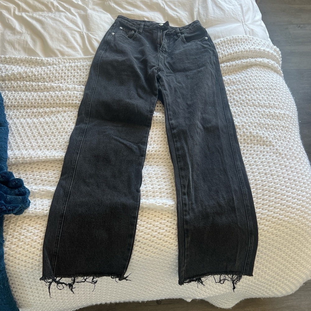 Princess Polly Black Straight Leg Jeans
